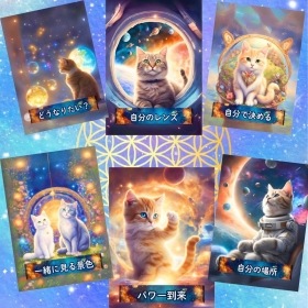 Space Cat Oracle Cards / 宇宙ねこカード