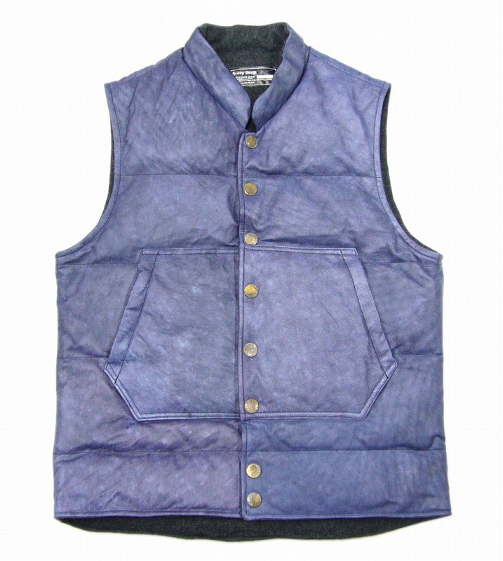 *HEAVY GAUGE*HORSE LEATHER-DOWN VEST-(PPL)