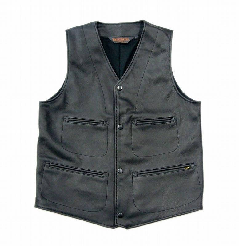 *G&F WORKERS*VET-03-LEATHER VEST-(COWHIDE)
