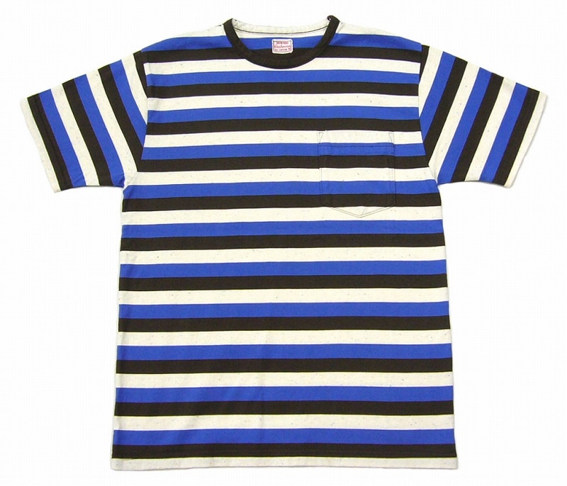 *CUSHMAN*26273"COLOR MIX BORDER POCKET TEE"(WHT×BLUE×BRN)