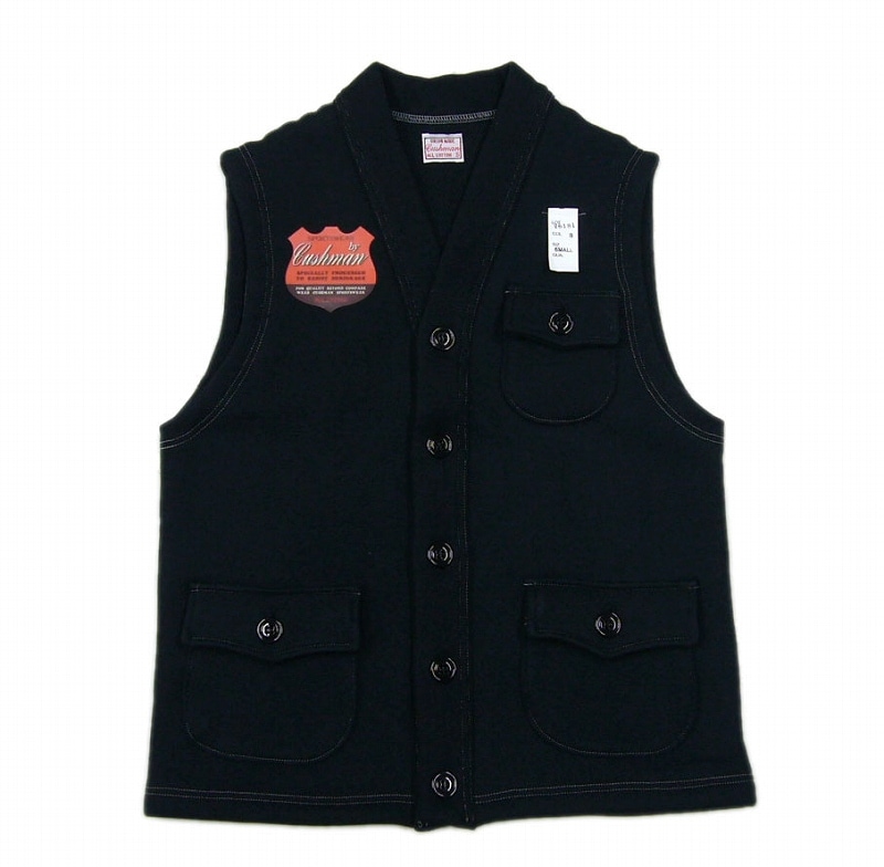 *CUSHMAN*26181"INNER WAFFLE SWEAT VEST"(BLACK)