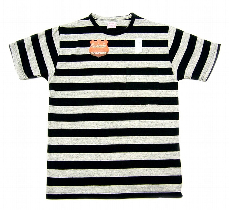 *CUSHMAN*26445"C/L BORDER POCKET TEE"(Mix GRY×BLK)