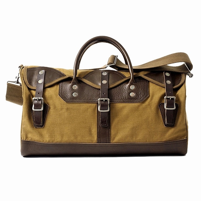 *WAREHOUSE*5218LEATHER&CANVAS-BOSTON BAG-()
