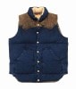 *WAREHOUSE*2140*ROCKY MOUNTAIN*INDIGO DUCK-DOWN VEST-(USED WASH)