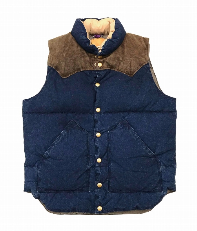 *WAREHOUSE*2140*ROCKY MOUNTAIN*"INDIGO DUCK DOWN VEST-(USED WASH)