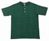 *WAREHOUSE*4601-HENLEY NECK TEE-(DARK GRN)