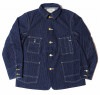 WAREHOUSE*2165INDIGO HERRINGBONE-COVERALL-with CHINSTRAP