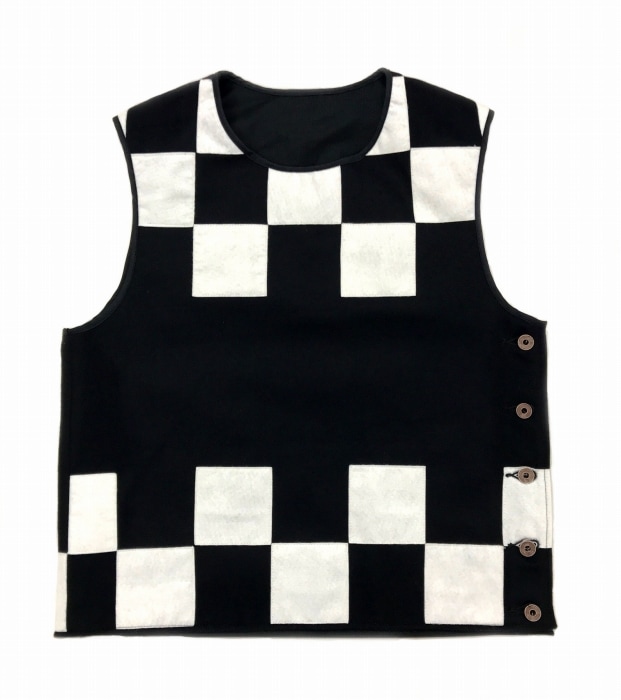 *BLACK SIGN*"2WAY RACE TRUCK VEST"(CHECKER×Midnight BLK)