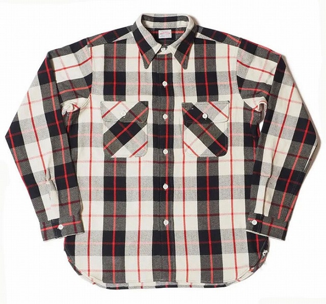 *WAREHOUSE*3104B-HEAVY FLANNEL-(BLACK)