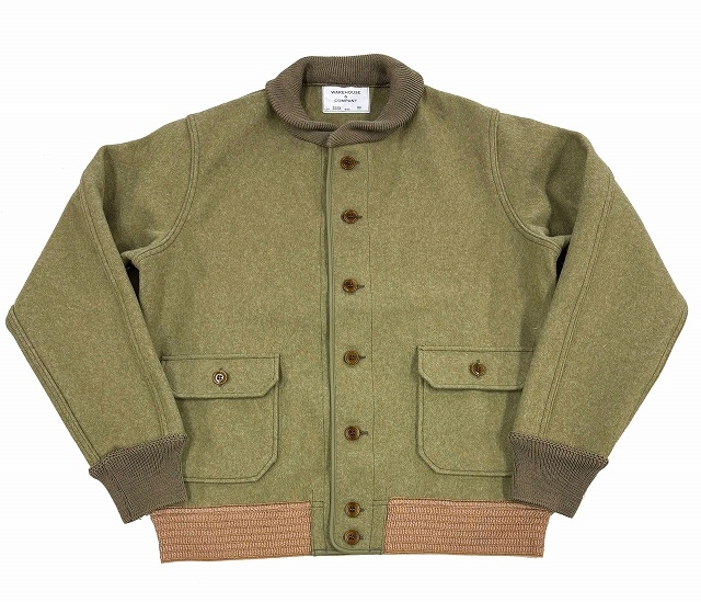 *WAREHOUSE*2233"A-1 STYLE WOOL JACKET"(OD,GREEN)
