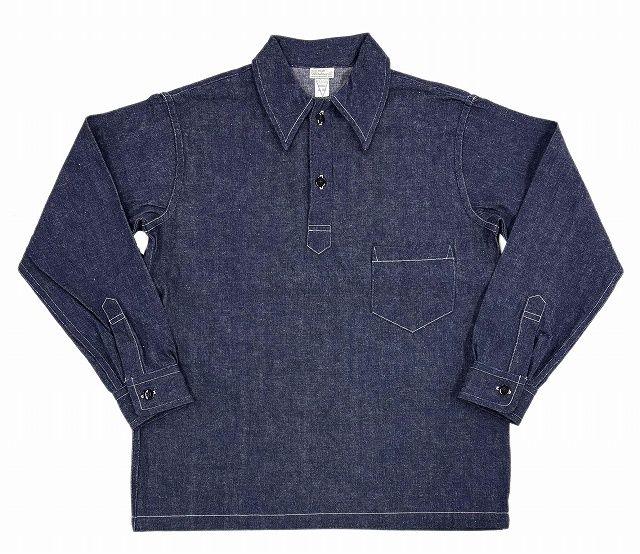 *WAREHOUSE*30631930'S WPA-ONE POCKET PULLOVER SHIRTS-(INDIGO)