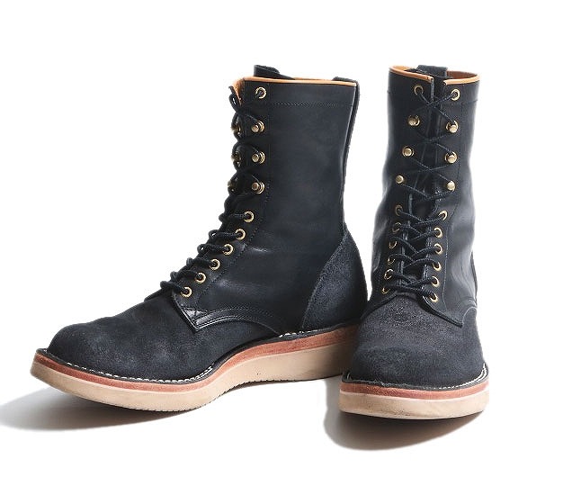 *WESTRIDE*ROUGH-OUT-LACE UP BOOTS-(BLACK)
