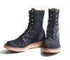 *WESTRIDE*ROUGH-OUT-LACE UP BOOTS-(BLACK)