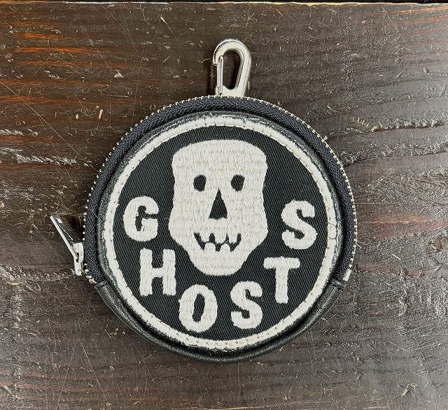 *CUSHMAN*29414-LEATHER ROUND POUCH-(GHOSTS)