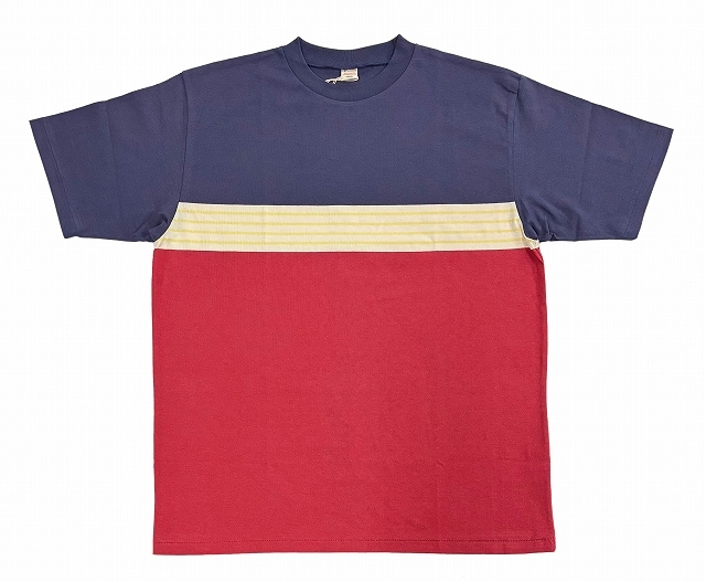 *WAREHOUSE*4112-A-PANEL BORDER TEE-(NVY�ߥܥ�ɡ�)