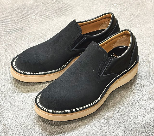 *WESTRIDE*SLIP ON-EASY BOOTS-(BLACK ROUGH-OUT)