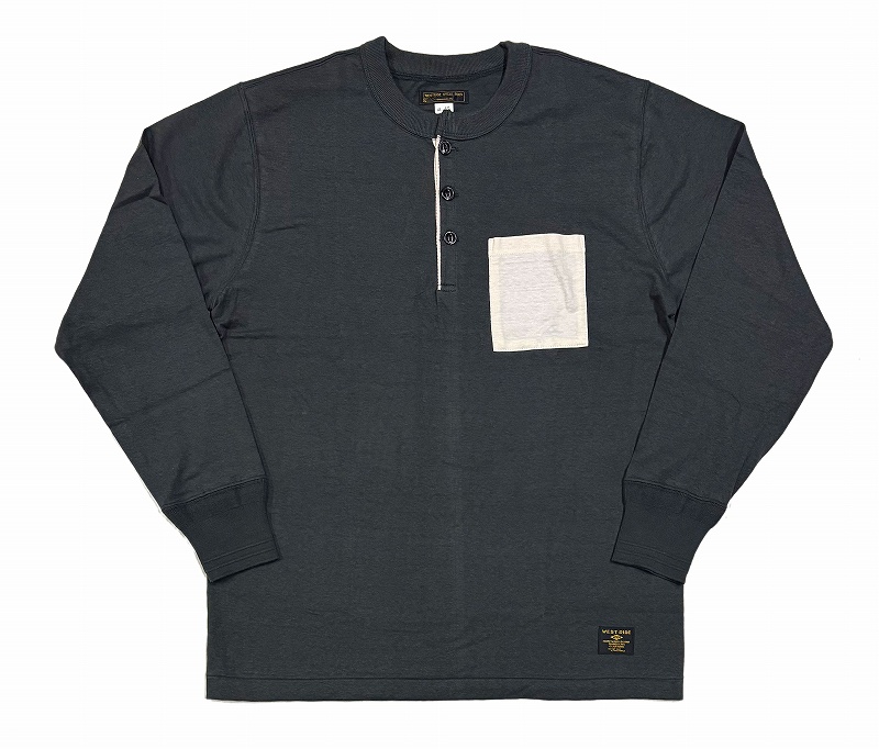 *WEST RIDE*"VINTAGE TEE"-L/S HENLEY NECK 2 TONE-(2色)