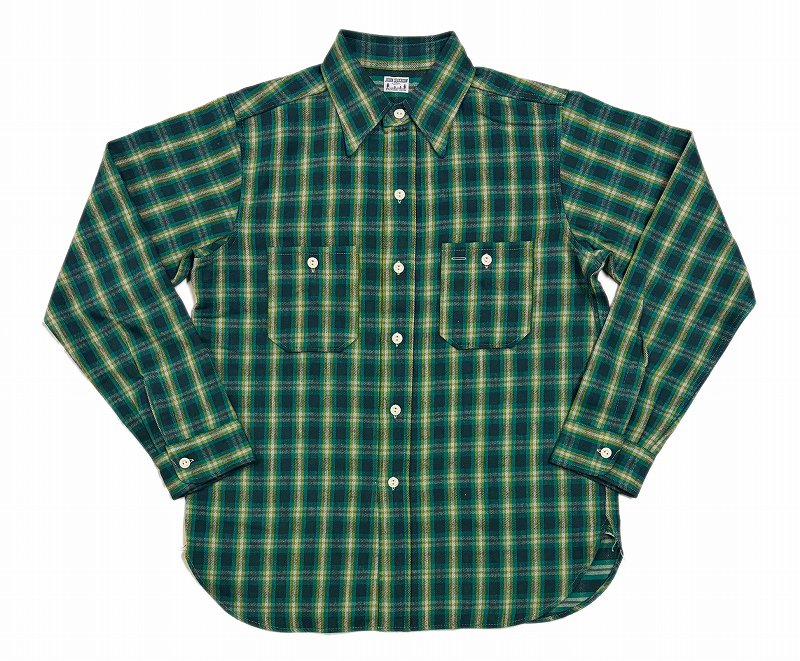 *JOHN GLUCKOW*JG-06-2"THE EVERYDAY FLANNEL(FLAPLESS POCKETS)"E柄(D,GRN)