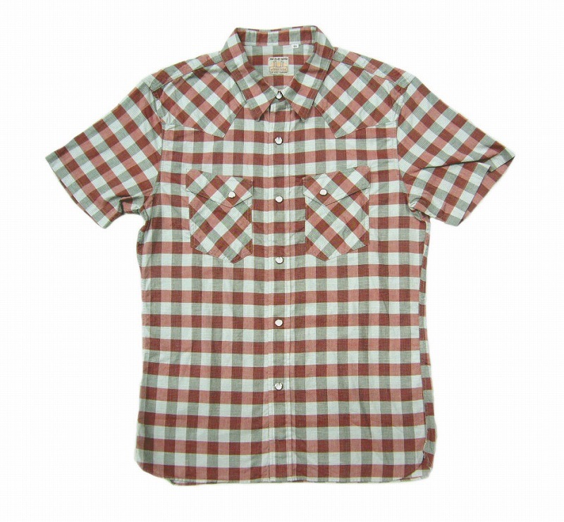 *THE FLAT HEAD*CW-77HWCHECK WESTERN SHIRTS(RED)