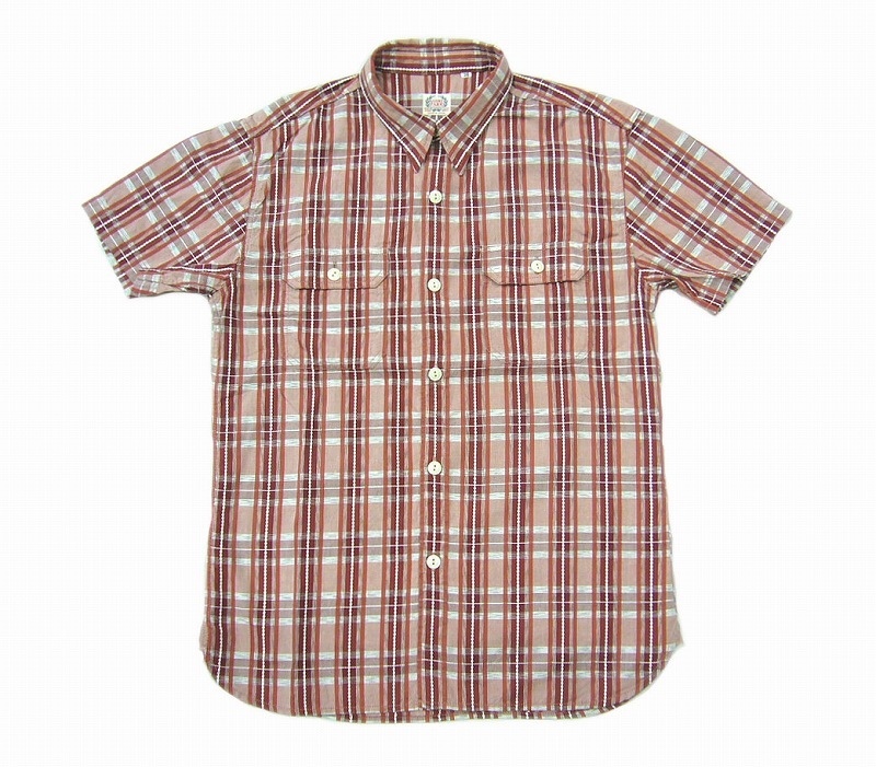 *THE FLAT HEAD*CO-16HWKUSURI CHECK-WORK SHIRTS-(RED)