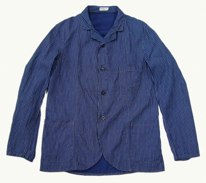 *HELLER'S CAFE*HC-1221910s 3PKT-INDIGO STRIPE JACKET-