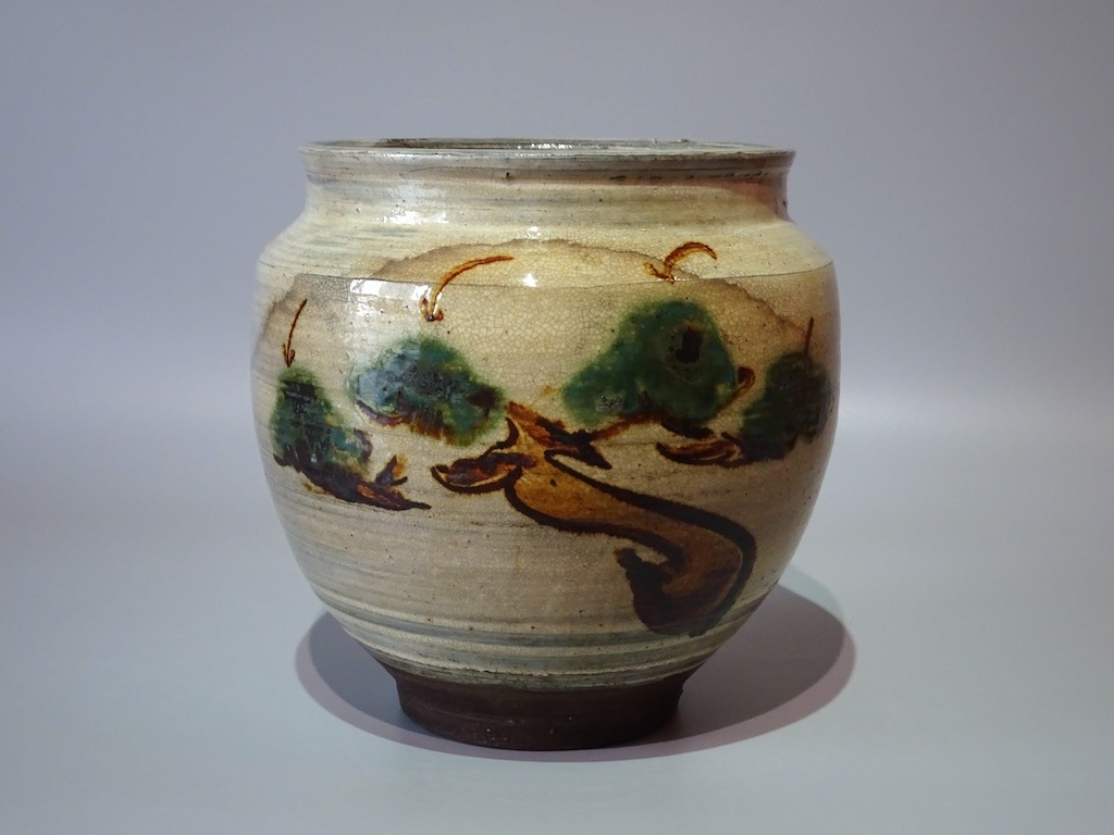 二彩唐津松文壺（水指） | 東洋陶磁 | 冨江洗心堂オンラインショップ