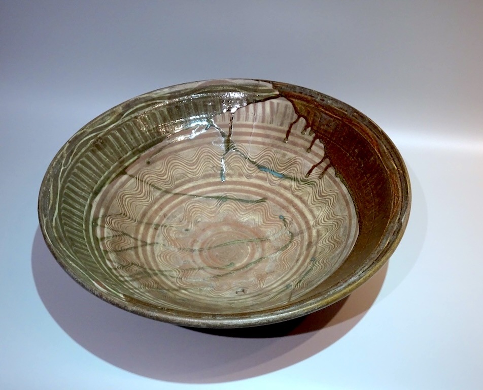 二彩唐津緑褐釉大鉢 | 東洋陶磁 | 冨江洗心堂オンラインショップ