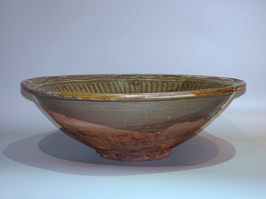 二彩唐津緑褐釉大鉢 | 東洋陶磁 | 冨江洗心堂オンラインショップ