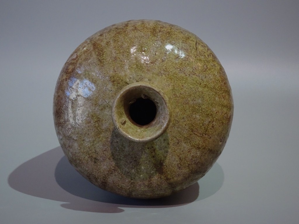 「母」 大樋焼 双耳 飴釉 古壺 時代箱 古窯 （225A③）❗️割引 母」 大樋焼 双耳 飴釉 古壺 時代箱 古窯 （225A③）❗️割引