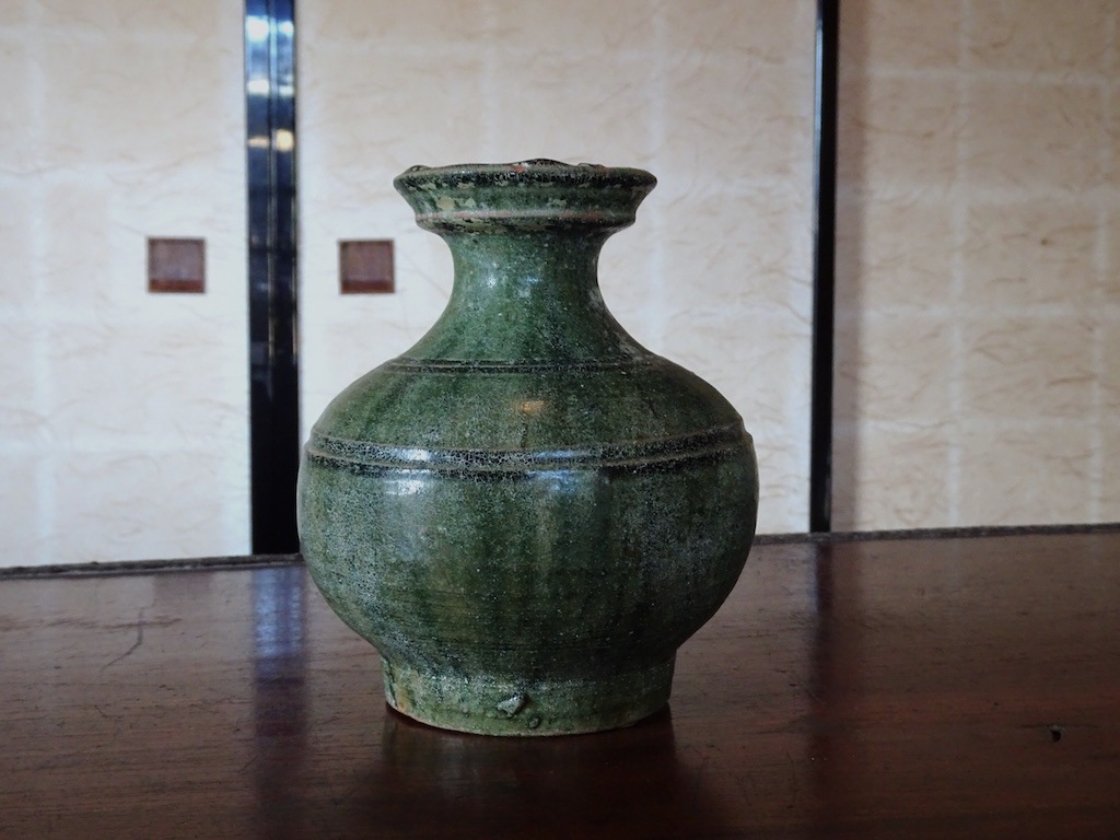 漢時代 緑釉 小壺 発掘品
