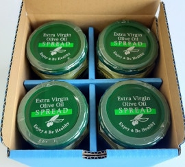 オリーブオイルスプレッド4本セット＜ギフト用＞《ボレイ エクストラバージンオリーブオイルスプレッド》