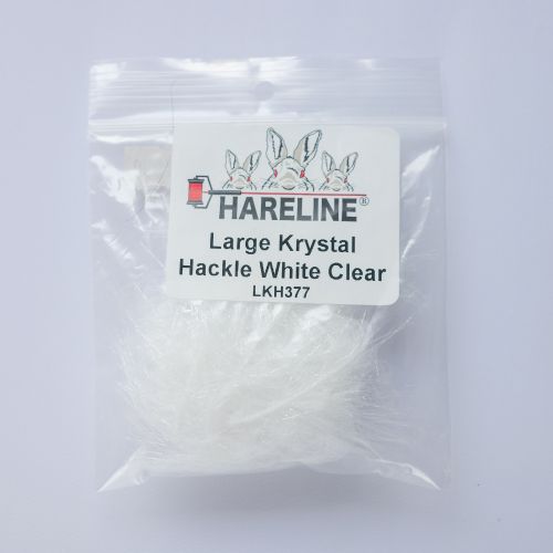 LARGE KRYSTAL HACKLE WHITE CLEAR