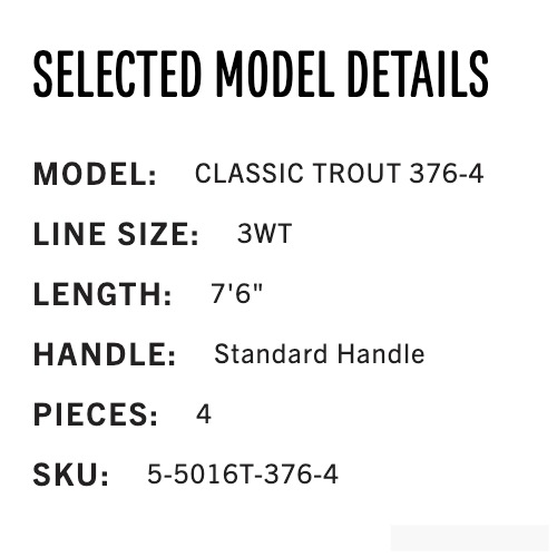 Classic Trout | ブランドから探す,REDINGTON,ロッド,シングルハンド