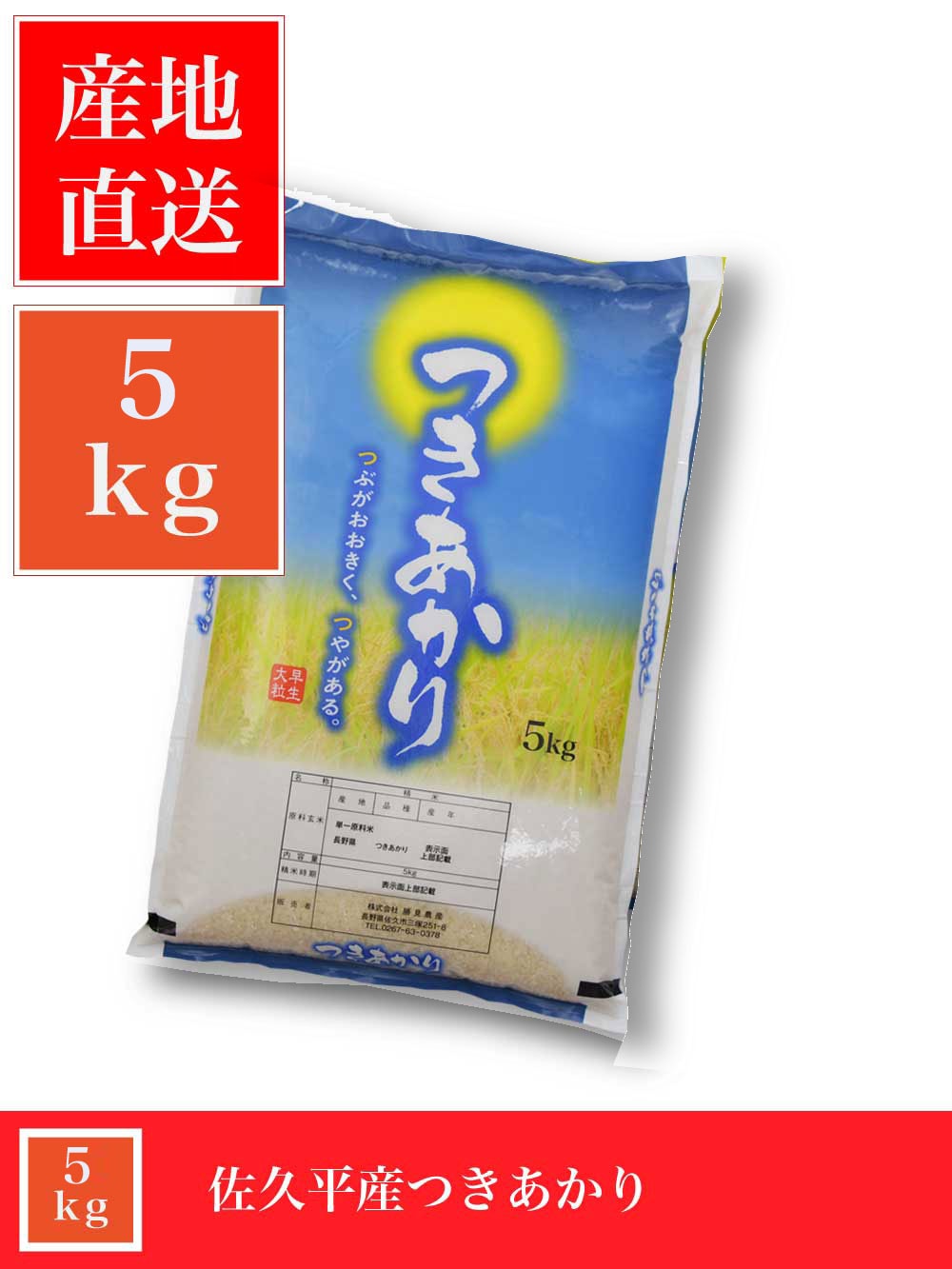 【送料無料】令和8年長野県佐久市産つきあかり 【5kg】