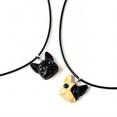 木のネックレス　動物シリーズ　ワンちゃん　フレンチブルドッグ|木のネックレス|Handmade木のアクセサリー