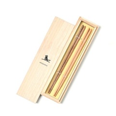 超使いやすい！桐箱付　ウェンジ製木箸＋黄檀製木箸　お箸２膳セット