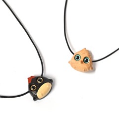 木のネックレス　動物シリーズ　ぺぺちゃん　小鳥