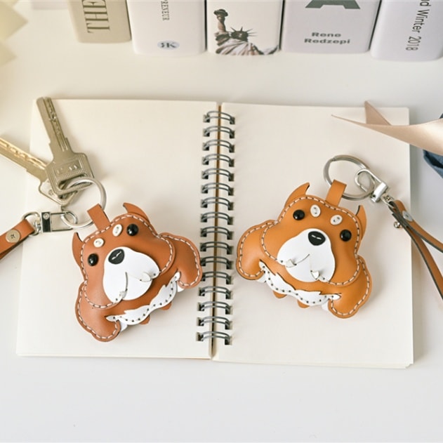 レザー製キーホルダーチャーム　WANCOシリーズ・ピットブル