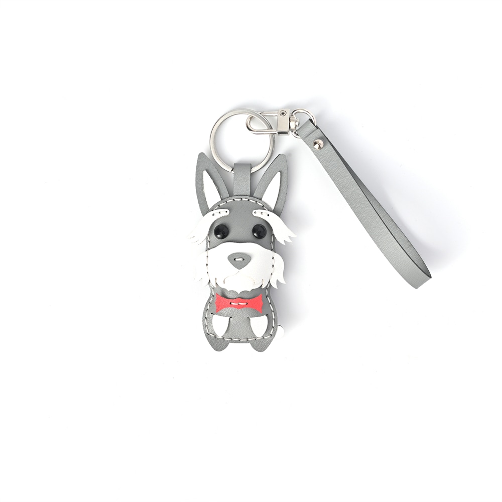 レザー製キーホルダーチャーム WANCOシリーズ・シュナウザー