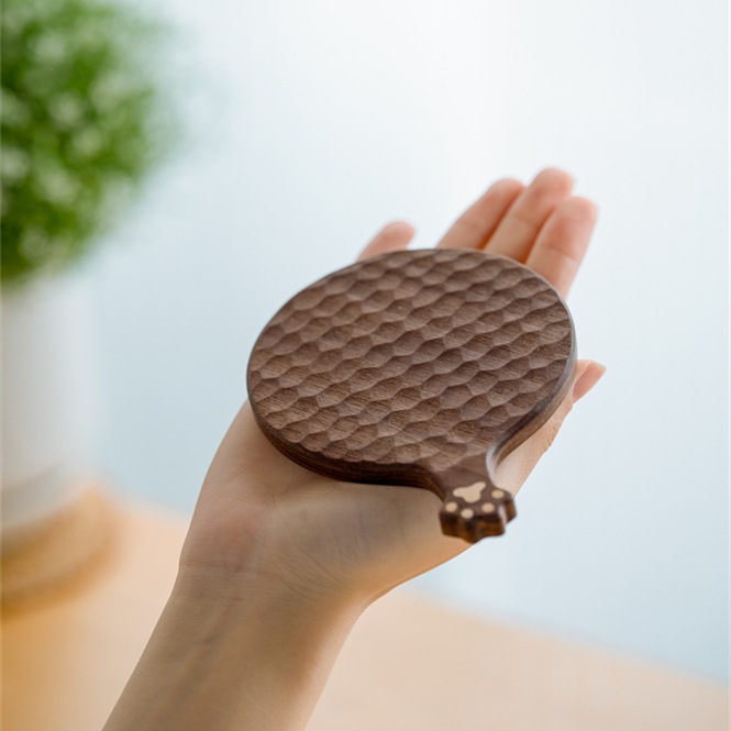 コースター　ねこ肉球ハンドル付き