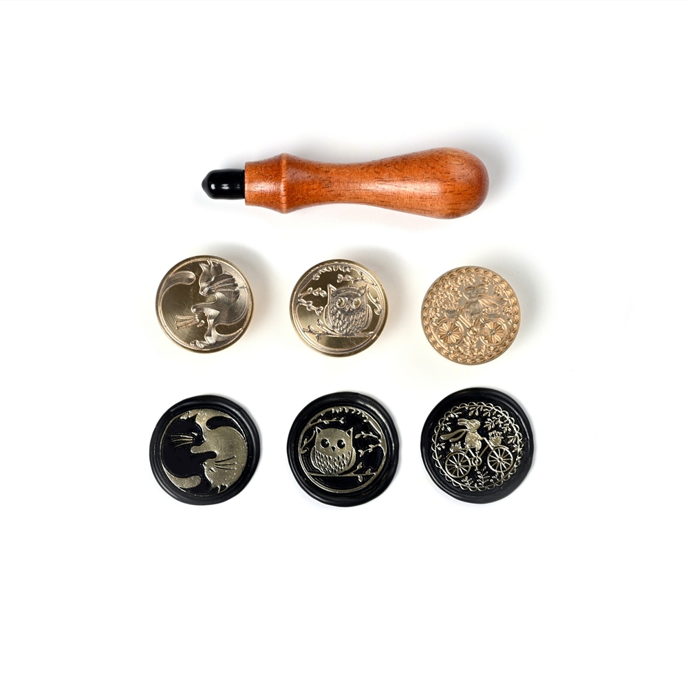 Stamp Setスタンプハンドル+ヘッド3点セット 可愛い動物柄