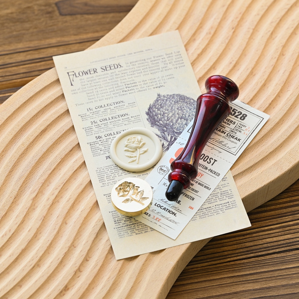 Stamp Set星空ハンドル+浮き彫りヘッドセット RED&「バラ」