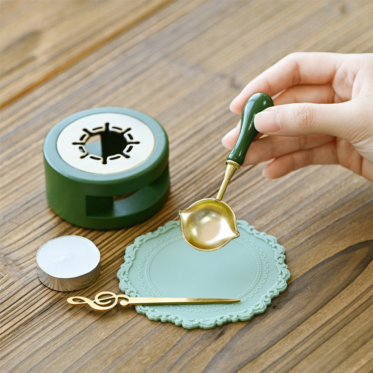 Item Setシーリングスタンプアイテムのフルセット GREEN 初めての方に