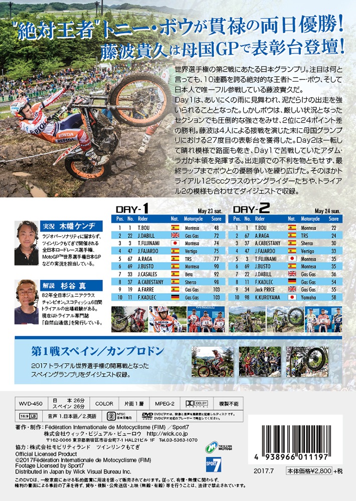 2017 FIM�ȥ饤�����������긢��2�� STRIDER���ܥ����ץ�