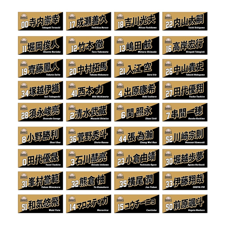 栃木ゴールデンブレーブス 2024選手名フェイスタオル【受注生産】