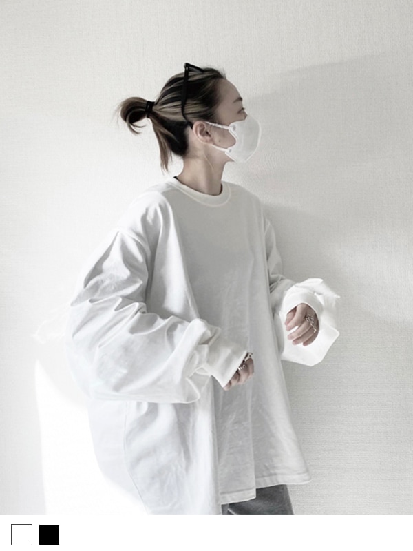 balloon sleeve over size long t-shirt