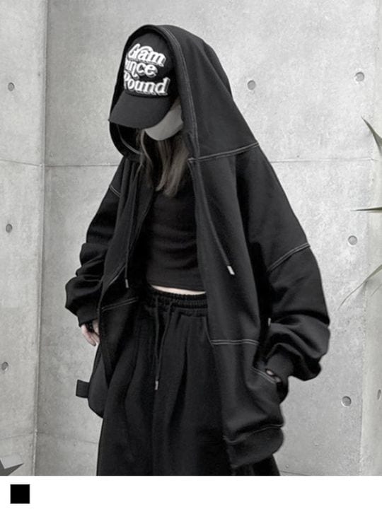 Out Stitch Over Zip Parka