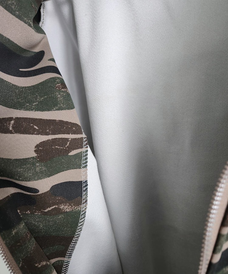 Camouflage Pattern Zip Hoodie
