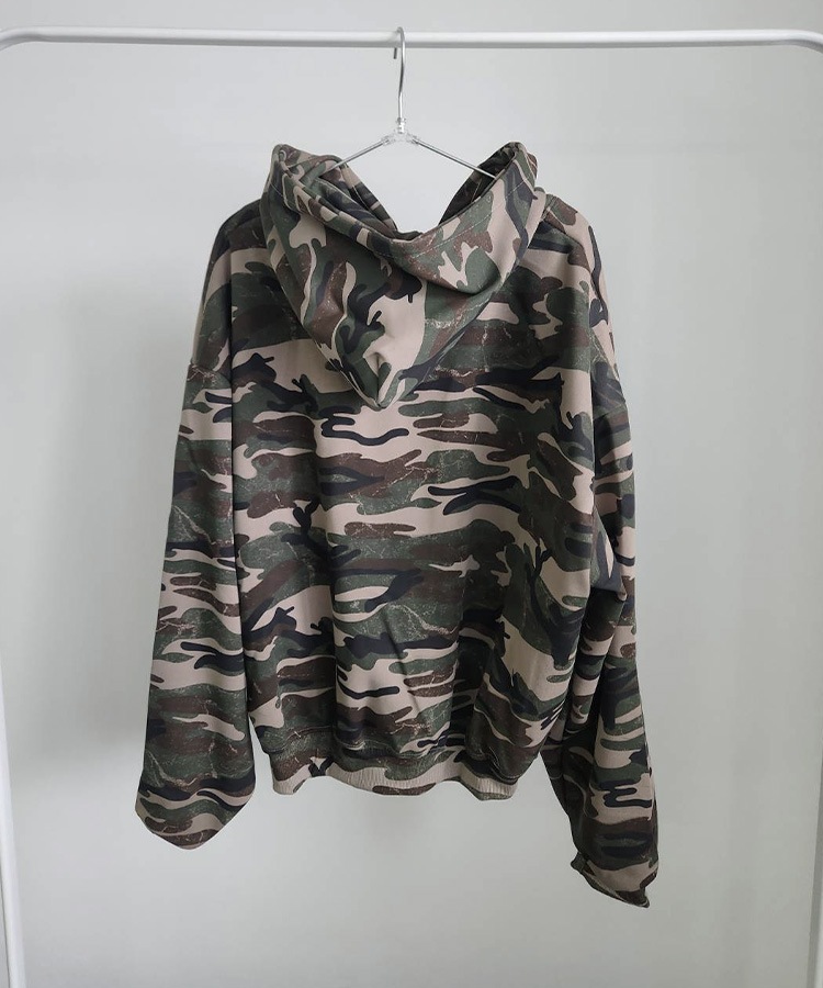 Camouflage Pattern Zip Hoodie