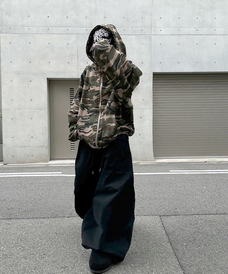 Camouflage Pattern Zip Hoodie